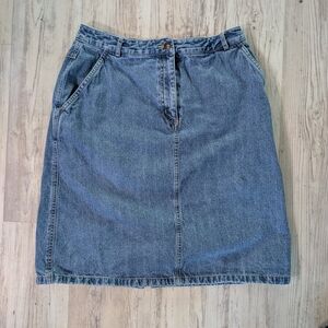 Vintage 90s L.L. Bean Denim Pencil Skirt | Jean Skirt Size 10